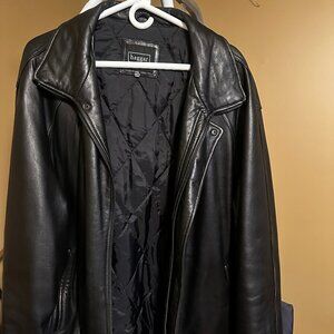 Men's Black Leather Haggar Jacket Sz. XXL (quilted inside w/ pockets